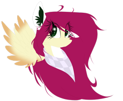 Size: 2697x2224 | Tagged: safe, artist:mediasmile666, oc, oc only, pegasus, pony, bandana, bust, female, high res, looking at you, mare, simple background, spread wings, transparent background, wings