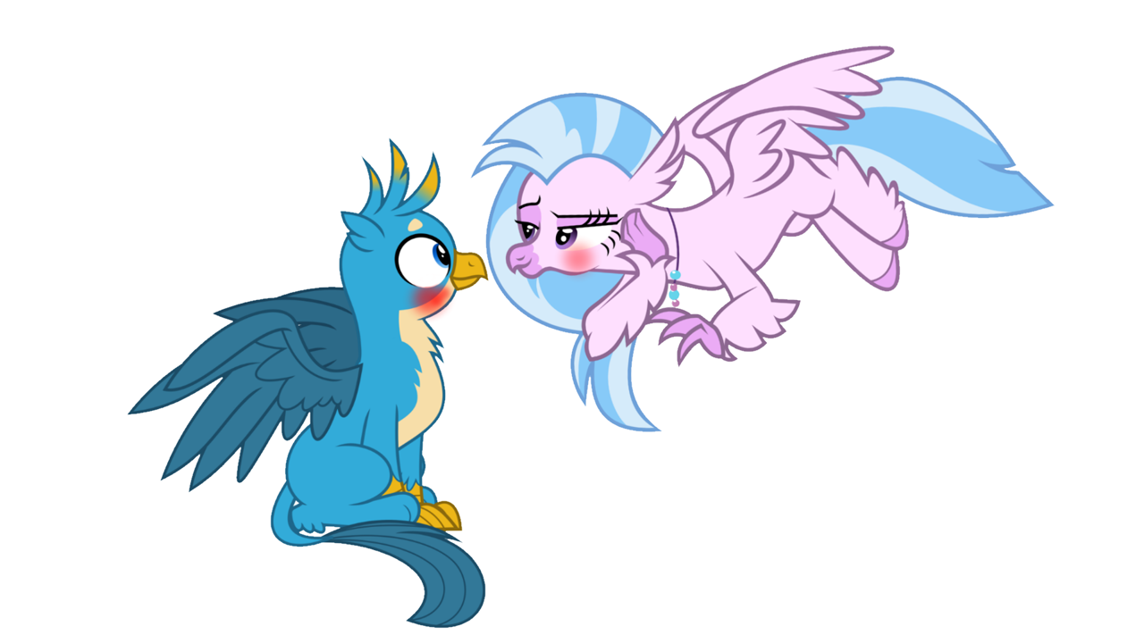 Gallstream Mlp #2597760 - safe, artist:rozyfly10, gallus, silverstream, griffon ...