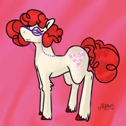 Size: 1080x1080 | Tagged: safe, artist:random_glitter_productions, twist, earth pony, pony, g4, abstract background, female, filly, glasses, signature, smiling, unshorn fetlocks