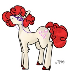 Size: 1080x1080 | Tagged: safe, alternate version, artist:random_glitter_productions, twist, earth pony, pony, g4, female, filly, glasses, signature, simple background, smiling, unshorn fetlocks, white background