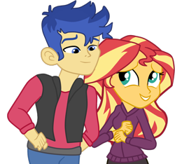 Size: 1112x1042 | Tagged: safe, artist:gmaplay, flash sentry, sunset shimmer, equestria girls, g4, duo, female, male, ship:flashimmer, shipping, simple background, straight, transparent background