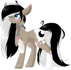 Size: 2287x2239 | Tagged: safe, artist:mediasmile666, oc, oc only, earth pony, pony, chains, female, high res, mare, one eye closed, raised hoof, simple background, solo, transparent background