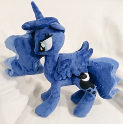 Size: 1017x1024 | Tagged: safe, artist:cwossie, princess luna, alicorn, pony, g4, ethereal mane, female, galaxy mane, irl, photo, plushie, princess, royalty, solo, spread wings, wings