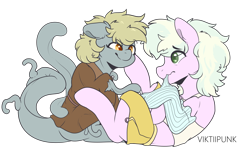 Size: 5000x3000 | Tagged: safe, artist:viktiipunk, oc, oc:loveshy, oc:lovesick, original species, pony, tentacle pony, fanfic:white waking, brother and sister, carcassian, clothes, clothing damage, duo, female, male, mare, midriff, mutant, short shirt, shorts, siblings, simple background, sock, stallion, tentacles, transparent background