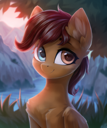 Size: 2040x2428 | Tagged: safe, artist:inowiseei, oc, oc only, pegasus, pony, bust, female, heterochromia, high res, mare, not scootaloo, portrait, solo