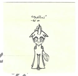 Size: 979x959 | Tagged: safe, artist:johnerose126, ocellus, changedling, changeling, g4, monochrome, sketch, solo, traditional art