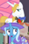 Size: 760x1160 | Tagged: safe, edit, edited screencap, screencap, prince blueblood, trixie, pony, unicorn, g4, the best night ever, to where and back again, female, male, mare, ship:bluetrix, shipping, shipping domino, stallion, straight