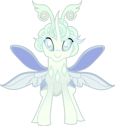 Size: 6789x7433 | Tagged: safe, artist:php178, derpibooru exclusive, oc, oc only, oc:snowflake mist, changedling, changeling, .svg available, absurd resolution, antlers, beautiful, carapace, changedling oc, changedling princess, changeling oc, elegant, female, happy, horn, horns, looking at you, pale color, princess, requested art, rhinestones, simple background, smiling, smiling at you, solo, svg, transparent background, transparent wings, vector, wings