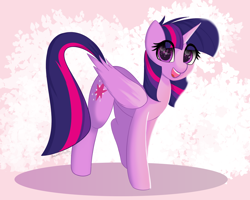 Size: 2000x1600 | Tagged: safe, artist:shepardinthesky, twilight sparkle, alicorn, pony, g4, cute, female, looking at you, mare, open mouth, smiling, smiling at you, solo, twiabetes, twilight sparkle (alicorn)