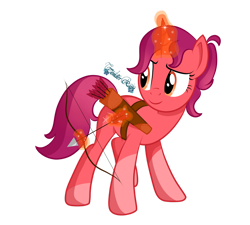 Size: 1280x1154 | Tagged: safe, artist:tenderrain-art, pony, unicorn, arrow, bow (weapon), bow and arrow, female, magic, mare, ponified, quiver, sagittarius, simple background, solo, transparent background, weapon, zodiac
