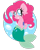 Size: 1280x1595 | Tagged: safe, artist:ladylullabystar, pinkie pie, mermaid, merpony, pony, g4, bubble, clothes, cosplay, costume, cute, diapinkes, female, fish tail, mare, mermaidized, ocean, princess ariel, simple background, solo, species swap, tail, the little mermaid, transparent background, underwater, water