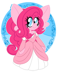 Size: 1280x1595 | Tagged: safe, artist:ladylullabystar, pinkie pie, earth pony, pony, g4, ariel, bipedal, clothes, cosplay, costume, cute, diapinkes, dress, simple background, solo, the little mermaid, transparent background