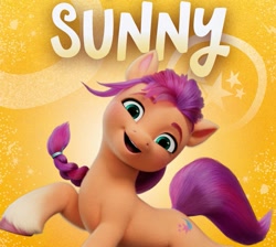 Size: 1075x964 | Tagged: safe, edit, edited screencap, screencap, sunny starscout, earth pony, pony, g5, female, mare, name, smiling, solo