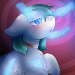 Size: 2000x2000 | Tagged: safe, oc, oc only, oc:zephyr, pegasus, pony, fanfic:zephyr, collar, high res, hypnosis, hypnotized, solo
