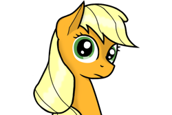 Size: 1080x720 | Tagged: safe, artist:claynus, applejack, earth pony, pony, g4, hatless, looking at you, missing accessory, simple background, solo, transparent background