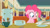 Size: 1280x720 | Tagged: safe, edit, edited screencap, screencap, pinkie pie, pony, g4, the saddle row review, booth, cup, diner, dish, dishes, fat, fat edit, fork, obese, piggy pie, pudgy pie, solo, spoon, teacup
