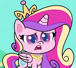 Size: 704x631 | Tagged: safe, screencap, princess cadance, alicorn, pony, g4, g4.5, my little pony: pony life, what goes updo, cropped, crown, female, jewelry, mare, open mouth, regalia, solo