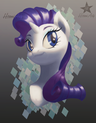 Size: 1200x1542 | Tagged: safe, artist:hiromiartz, rarity, pony, g4, bust, female, mare, portrait, solo