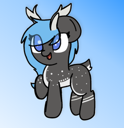 Size: 986x1014 | Tagged: safe, artist:two2sleepy, oc, oc only, oc:nappy, deer, pony, :d, solo