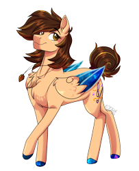Size: 3251x4000 | Tagged: safe, artist:jack-pie, oc, oc only, oc:gabby, pegasus, pony, cloven hooves, commission, high res, simple background, smiling, solo, transparent background