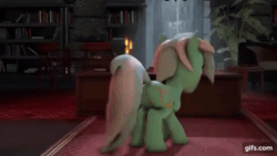 Size: 640x360 | Tagged: safe, editor:fluttershyisnot adoormat, lyra heartstrings, pony, unicorn, g4, 3d, animated, anthropology-with-lyra, butt, butt shake, female, flank spin, loop, lyrebutt, mare, meme, plot, tail, tail twirl, twerking