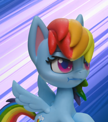 Size: 958x1079 | Tagged: safe, screencap, rainbow dash, pegasus, pony, g4.5, my little pony: stop motion short, pillow fight (short), solo, stop motion