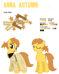 Size: 800x1000 | Tagged: safe, artist:pegasski, oc, oc only, oc:anna autumn, earth pony, pony, fallout equestria, g4, base used, clothes, duo, earth pony oc, enclave, eyelashes, eyes closed, female, mare, open mouth, reference sheet, simple background, smiling, transparent background