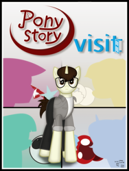 Size: 1750x2333 | Tagged: safe, artist:99999999000, oc, oc only, oc:cwe, pony, unicorn, comic:visit, clothes, cover, male, solo