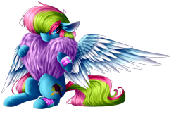 Size: 3039x1974 | Tagged: safe, artist:mediasmile666, oc, oc only, oc:media smile, pegasus, pony, female, floppy ears, hug, mare, pillow, pillow hug, simple background, solo, spread wings, transparent background, wings