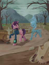 Size: 3543x4724 | Tagged: safe, trixie, oc, oc:lin feng, pony, unicorn, fallout equestria, g4, fallout, holographic projection