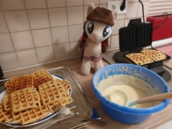 Size: 2048x1536 | Tagged: safe, oc, oc:connie bloom, baking, cute, food, irl, photo, plushie, waffle
