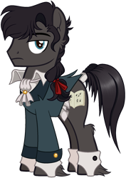 Size: 1281x1805 | Tagged: safe, artist:fibonaccis, oc, oc only, oc:remington, earth pony, pony, base used, clothes, male, simple background, solo, stallion, tail wrap, transparent background