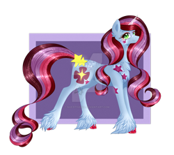 Size: 1280x1138 | Tagged: safe, artist:naezithania, oc, oc only, oc:glitter trail, earth pony, pony, deviantart watermark, female, mare, obtrusive watermark, solo, watermark