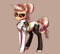 Size: 2376x2160 | Tagged: safe, artist:ognifireheart, oc, oc only, pony, unicorn, clothes, female, glasses, high res, horn, mare, smiling, solo, unicorn oc, uniform