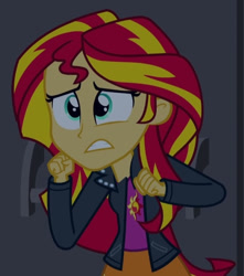 Size: 465x527 | Tagged: safe, screencap, sunset shimmer, equestria girls, g4, my little pony equestria girls: rainbow rocks, cropped, solo