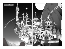 Size: 3000x2250 | Tagged: safe, artist:jaestring, comic:twilight's dollhouse, canterlot castle, comic, high res