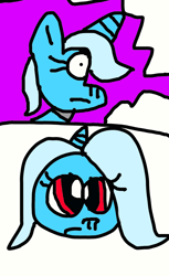 Size: 664x1082 | Tagged: safe, artist:sugarbugjewelpet, trixie, pony, unicorn, g4, 1000 hours in ms paint, alicorn amulet, ball, female, magic, mare, morph ball, transformation, trixieball
