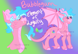 Size: 1700x1200 | Tagged: safe, artist:squirtlesuniverse, oc, oc only, dracony, dragon, hybrid, pony, abstract background, bust, duo, female, hoof fluff, reference sheet