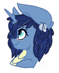 Size: 416x511 | Tagged: safe, artist:cookietasticx3, oc, oc only, pony, unicorn, bust, ear piercing, ethereal mane, eyelashes, horn, piercing, simple background, solo, starry mane, transparent background, unicorn oc