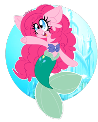 Size: 1630x2030 | Tagged: safe, artist:ladylullabystar, pinkie pie, mermaid, merpony, g4, mermaidized, princess ariel, solo, species swap, the little mermaid