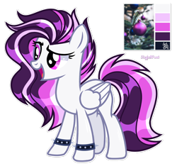 Size: 1608x1508 | Tagged: safe, artist:skyfallfrost, oc, oc only, pegasus, pony, female, mare, reference sheet, simple background, solo, spiked wristband, transparent background, wristband