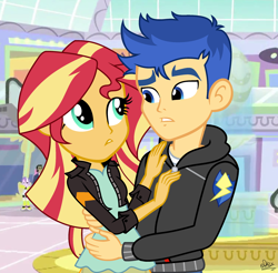 Size: 2420x2377 | Tagged: safe, artist:1alexgreen1, flash sentry, sunset shimmer, equestria girls, g4, female, high res, male, ship:flashimmer, shipping, straight