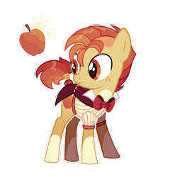 Size: 1506x1527 | Tagged: safe, artist:beautifulspaceshow, oc, oc only, oc:golden cider (ice1517), earth pony, pony, bowtie, clothes, coat, freckles, male, markings, shirt, simple background, solo, stallion, transparent background