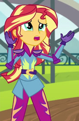 Size: 346x528 | Tagged: safe, screencap, sunset shimmer, equestria girls, g4, my little pony equestria girls: friendship games, cropped, friendship games motocross outfit, friendship games outfit, motocross outfit, motorcycle outfit, solo, tri-cross relay outfit