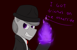 Size: 2000x1300 | Tagged: safe, artist:derpy_the_duck, oc, oc only, earth pony, pony, clothes, fire, hat, solo