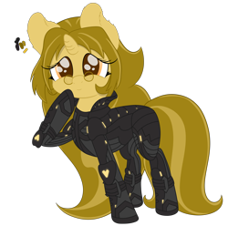 Size: 3984x3948 | Tagged: safe, artist:beigedraws, oc, oc only, oc:beige, pony, unicorn, bodysuit, clothes, elite dangerous, glasses, high res, hoof on chin, remlok suit, solo