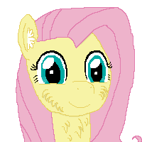 Size: 200x200 | Tagged: safe, artist:starlight sword, derpibooru exclusive, fluttershy, pegasus, pony, g4, bust, cheek fluff, chest fluff, cute, ear fluff, female, fluffy, happy, looking at you, mare, pixel art, pixelorama, portrait, shyabetes, simple background, smiling, solo, transparent background