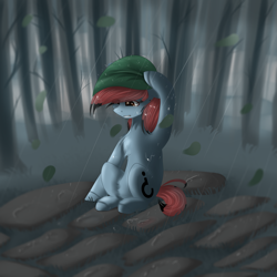 Size: 2449x2449 | Tagged: safe, artist:mediasmile666, oc, oc only, pony, hat, high res, rain