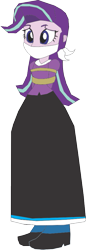 Size: 327x951 | Tagged: safe, artist:caido58, starlight glimmer, equestria girls, g4, arm behind back, bondage, bound and gagged, cloth gag, clothes, gag, long skirt, skirt, solo, tied up, western