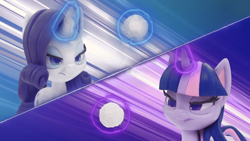 Size: 1920x1080 | Tagged: safe, screencap, rarity, twilight sparkle, pony, g4.5, my little pony: stop motion short, snowball fight (short), magic, stop motion